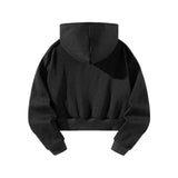 Maxbell Women Cropped Hoodie Fashion Streetwear Casual Fall Winter Hooded Sweatshirt S