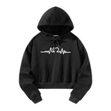 Maxbell Women Cropped Hoodie Fashion Streetwear Casual Fall Winter Hooded Sweatshirt S