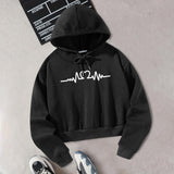 Maxbell Women Cropped Hoodie Fashion Streetwear Casual Fall Winter Hooded Sweatshirt L