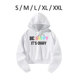 Maxbell Womens Hoodie Sweatshirt Letter Pattern Outfit Fashionable Drawstring Hoodie S