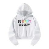 Maxbell Womens Hoodie Sweatshirt Letter Pattern Outfit Fashionable Drawstring Hoodie S