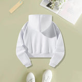 Maxbell Womens Hoodie Sweatshirt Letter Pattern Outfit Fashionable Drawstring Hoodie L