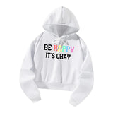 Maxbell Womens Hoodie Sweatshirt Letter Pattern Outfit Fashionable Drawstring Hoodie XL