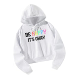 Maxbell Womens Hoodie Sweatshirt Letter Pattern Outfit Fashionable Drawstring Hoodie XXL