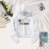 Maxbell Womens Hoodie Sweatshirt Letter Pattern Outfit Fashionable Drawstring Hoodie XXL