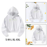 Maxbell Womens Crop Hoodie Fashion Spring Autumn Hooded Sweatshirt for Daily Workout S