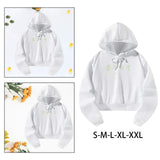 Maxbell Womens Crop Hoodie Fashion Spring Autumn Hooded Sweatshirt for Daily Workout S