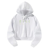 Maxbell Womens Crop Hoodie Fashion Spring Autumn Hooded Sweatshirt for Daily Workout S