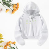 Maxbell Womens Crop Hoodie Fashion Spring Autumn Hooded Sweatshirt for Daily Workout S