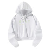 Maxbell Womens Crop Hoodie Fashion Spring Autumn Hooded Sweatshirt for Daily Workout M