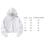 Maxbell Womens Crop Hoodie Fashion Spring Autumn Hooded Sweatshirt for Daily Workout L