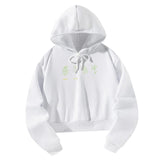 Maxbell Womens Crop Hoodie Fashion Spring Autumn Hooded Sweatshirt for Daily Workout XL