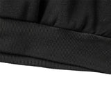 Maxbell Womens Crop Hoodie Clothing Simple Loose Fit Letter Printed Sportswear Black M