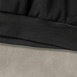 Maxbell Womens Crop Hoodie Clothing Simple Loose Fit Letter Printed Sportswear Black XXL