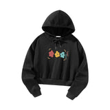 Maxbell Womens Crop Top Hoodie Sweatshirt Activewear for Fishing Work Shopping XXL Black