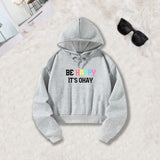 Maxbell Hooded Printed Sweatshirt Stylish Women Clothing for Shopping Camping Office M