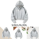 Maxbell Womens Hoodies Costume Simple Long Sleeve Sweatshirt for Vacation Work Party S