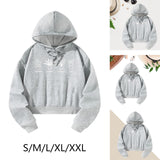 Maxbell Womens Hoodies Costume Simple Long Sleeve Sweatshirt for Vacation Work Party S