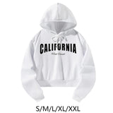 Maxbell Womens Hoodie Sweatshirt Letter Printed Outfit Fashionable Drawstring Hoodie S