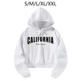 Maxbell Womens Hoodie Sweatshirt Letter Printed Outfit Fashionable Drawstring Hoodie S