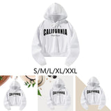 Maxbell Womens Hoodie Sweatshirt Letter Printed Outfit Fashionable Drawstring Hoodie S
