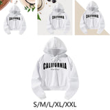 Maxbell Womens Hoodie Sweatshirt Letter Printed Outfit Fashionable Drawstring Hoodie S