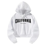 Maxbell Womens Hoodie Sweatshirt Letter Printed Outfit Fashionable Drawstring Hoodie M