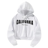 Maxbell Womens Hoodie Sweatshirt Letter Printed Outfit Fashionable Drawstring Hoodie M