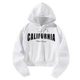 Maxbell Womens Hoodie Sweatshirt Letter Printed Outfit Fashionable Drawstring Hoodie M