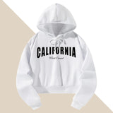 Maxbell Womens Hoodie Sweatshirt Letter Printed Outfit Fashionable Drawstring Hoodie M