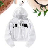 Maxbell Womens Hoodie Sweatshirt Letter Printed Outfit Fashionable Drawstring Hoodie L