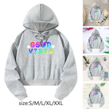 Maxbell Women Crop Top Hoodie Activewear Spring Autumn Comfortable Hooded Sweatshirt S