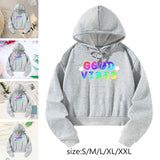 Maxbell Women Crop Top Hoodie Activewear Spring Autumn Comfortable Hooded Sweatshirt S