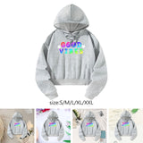 Maxbell Women Crop Top Hoodie Activewear Spring Autumn Comfortable Hooded Sweatshirt S