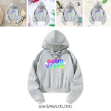 Maxbell Women Crop Top Hoodie Activewear Spring Autumn Comfortable Hooded Sweatshirt S