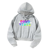 Maxbell Women Crop Top Hoodie Activewear Spring Autumn Comfortable Hooded Sweatshirt S