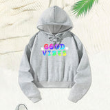 Maxbell Women Crop Top Hoodie Activewear Spring Autumn Comfortable Hooded Sweatshirt S