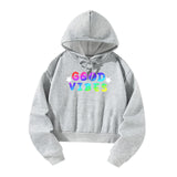 Maxbell Women Crop Top Hoodie Activewear Spring Autumn Comfortable Hooded Sweatshirt M