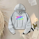 Maxbell Women Crop Top Hoodie Activewear Spring Autumn Comfortable Hooded Sweatshirt M