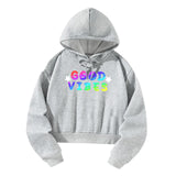 Maxbell Women Crop Top Hoodie Activewear Spring Autumn Comfortable Hooded Sweatshirt XL