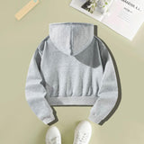 Maxbell Women Crop Top Hoodie Activewear Spring Autumn Comfortable Hooded Sweatshirt XXL
