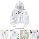 Maxbell Womens Crop Top Hoodie Sweatshirt Women's Clothing for Fishing Hiking Autumn S White