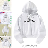 Maxbell Womens Crop Top Hoodie Sweatshirt Women's Clothing for Fishing Hiking Autumn S White