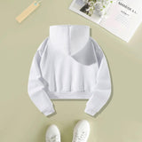 Maxbell Womens Crop Top Hoodie Sweatshirt Women's Clothing for Fishing Hiking Autumn M White