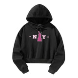 Maxbell Sweatshirt Loose Fit Clothes Fall Crop Hoodie for Female Dog Walking Camping S