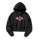 Maxbell Sweatshirt Loose Fit Clothes Fall Crop Hoodie for Female Dog Walking Camping XL