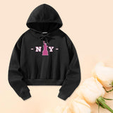 Maxbell Sweatshirt Loose Fit Clothes Fall Crop Hoodie for Female Dog Walking Camping XL