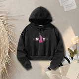 Maxbell Sweatshirt Loose Fit Clothes Fall Crop Hoodie for Female Dog Walking Camping XL