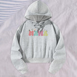 Maxbell Womens Hoodies Cute Female Drawstring Pullover for Commuting Vacation Office XL