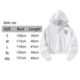 Maxbell Women's Crop Hoodie Sweatshirt White Trendy for Daily Wear Shopping Vacation S White